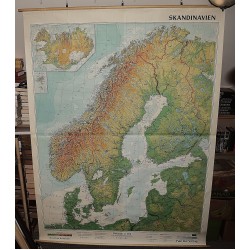 Skandinavien. Wesnchow-Reliefkarte  (Large Pull Down Map)